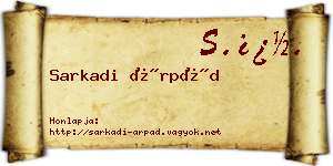 Sarkadi Árpád névjegykártya