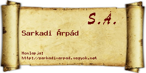 Sarkadi Árpád névjegykártya